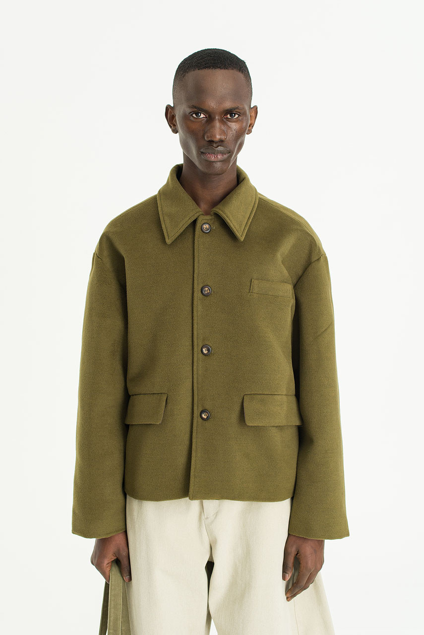 Menswear | Boxy Wool Jacket, Green