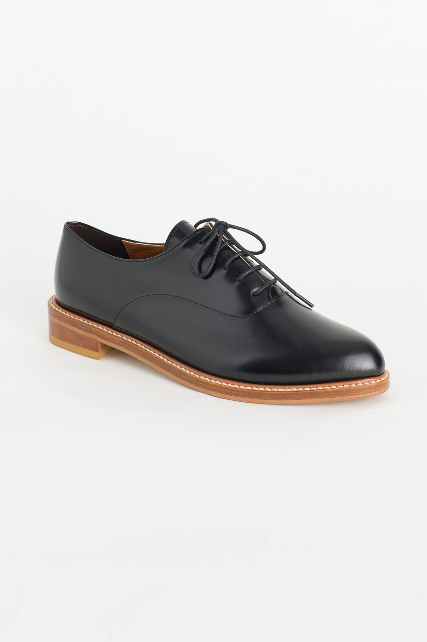 Pointed Oxford Shoes, Black