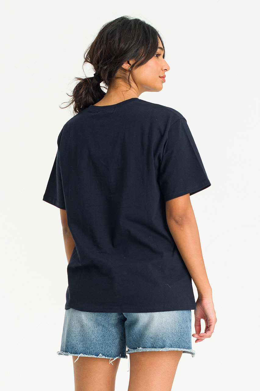 Lemon Stitch Short Sleeve Tee, Navy