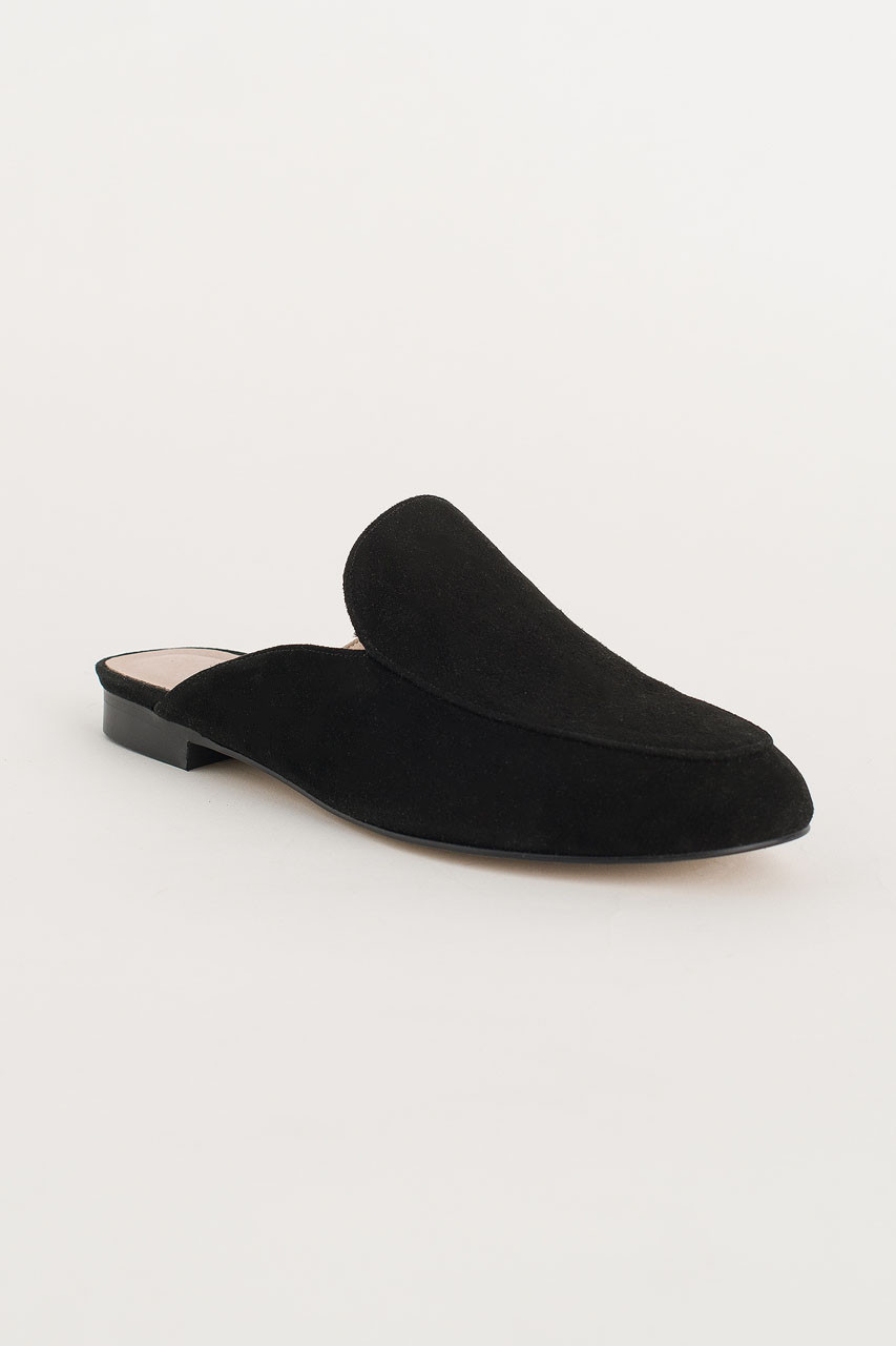 Simple Suede Sliders, Black