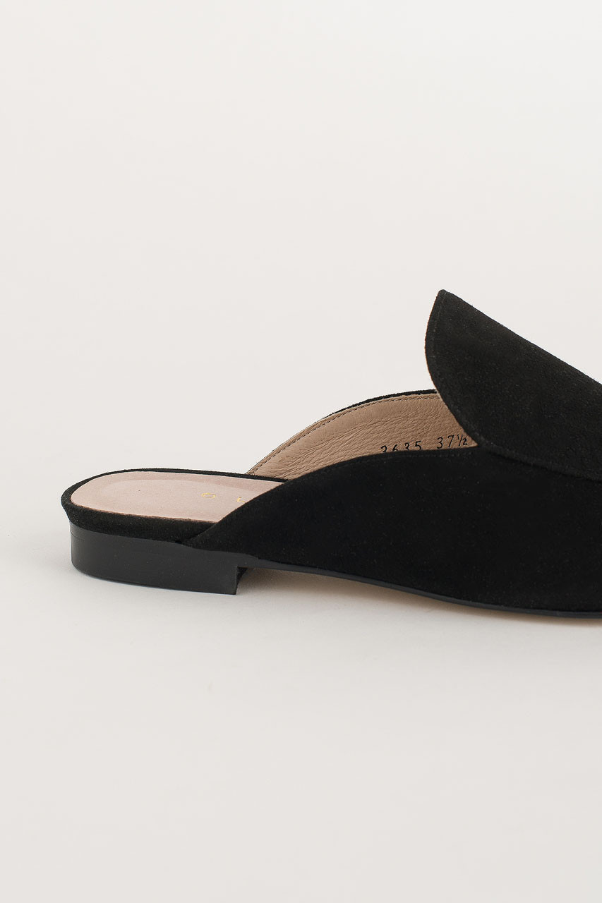 Simple Suede Sliders, Black