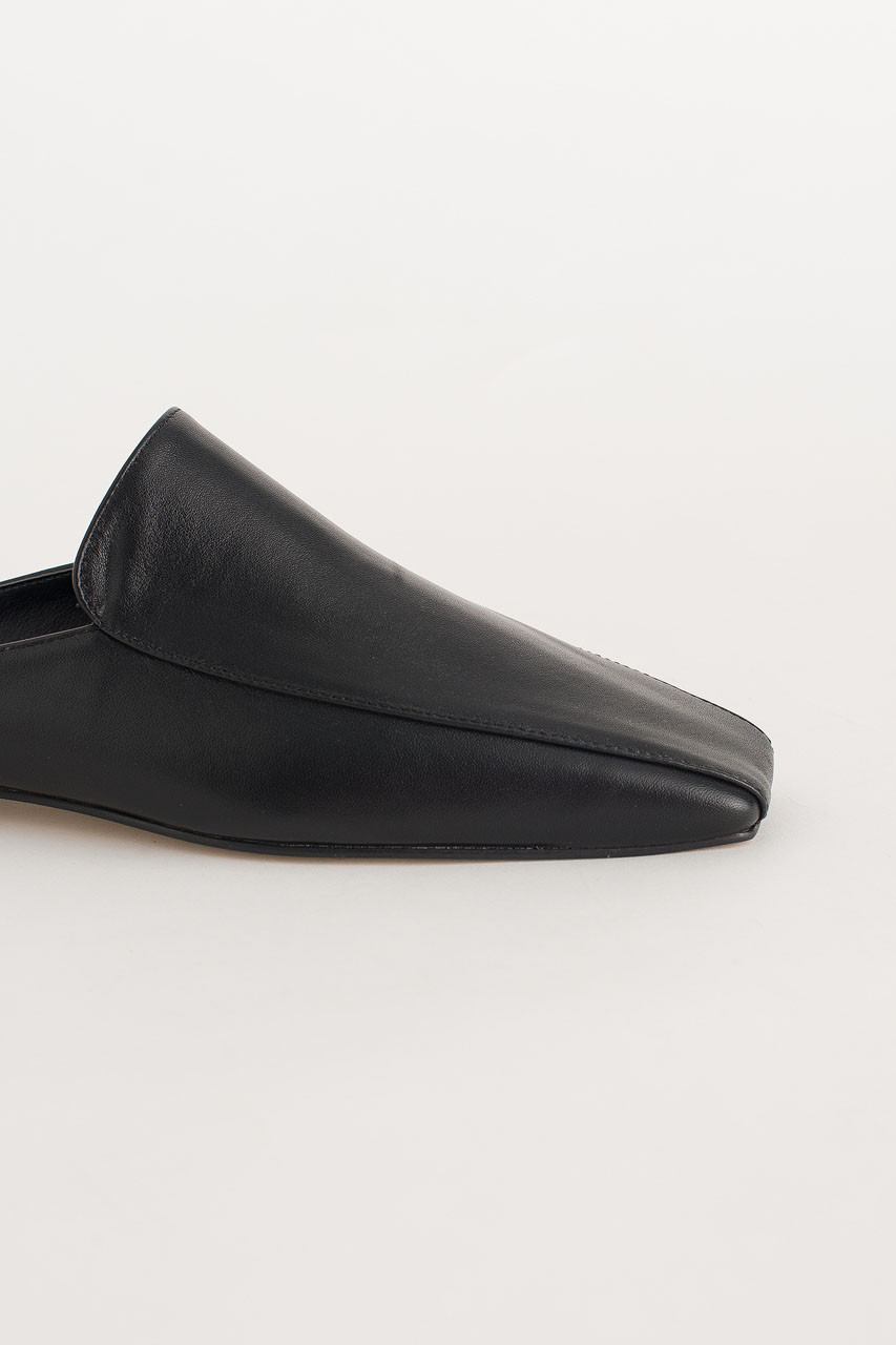 Square Toe Mule, Black