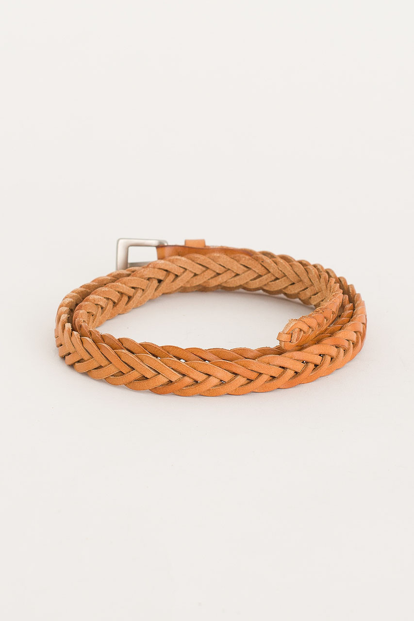 Cable Skinny Belt, Tan