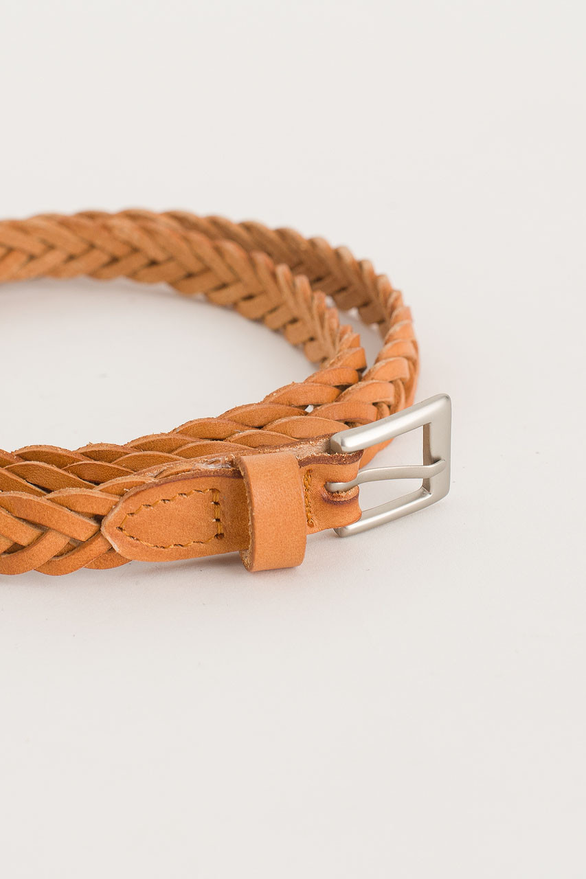 Cable Skinny Belt, Tan