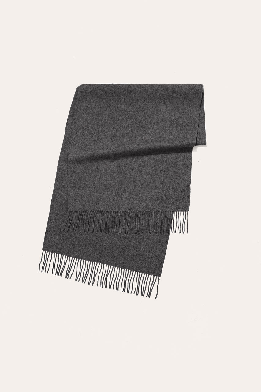 A/W  Large Wool Scarf, Dark Grey