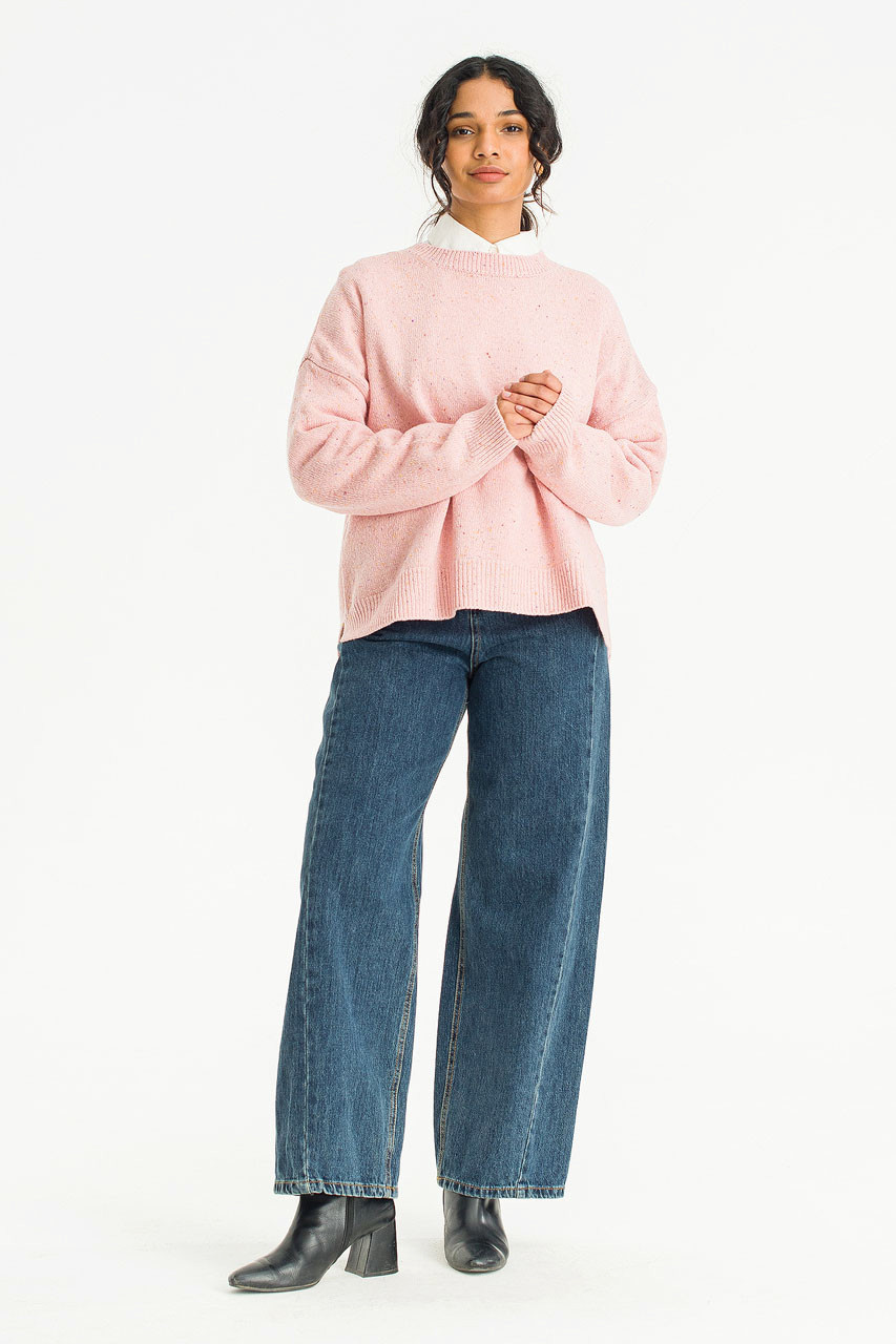 Boucle Round Neck Jumper, Azalea