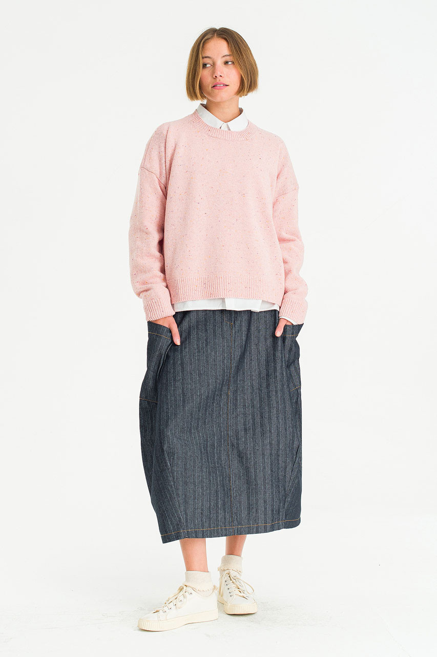 Boucle Round Neck Jumper, Azalea