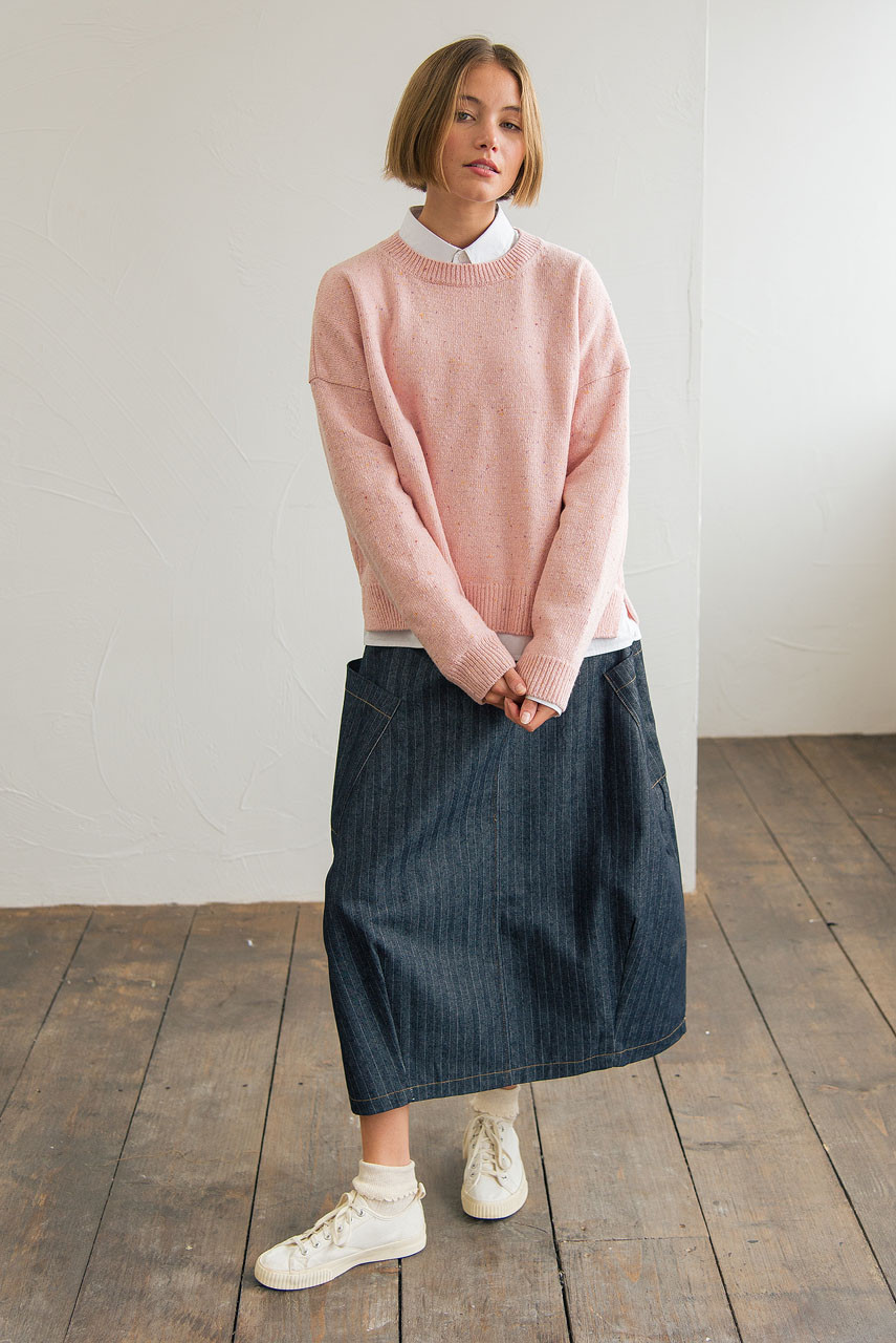 Boucle Round Neck Jumper, Azalea