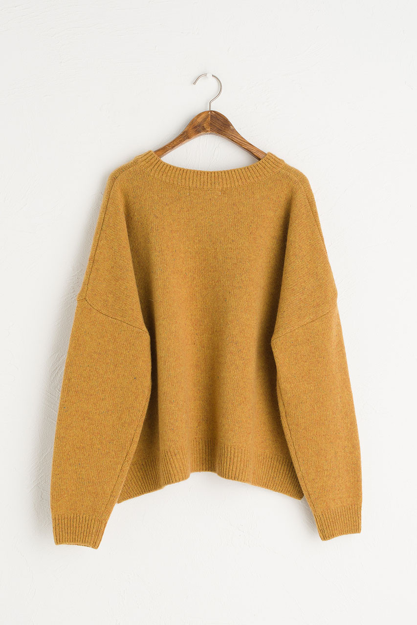 Boucle Round Neck Jumper, Mustard