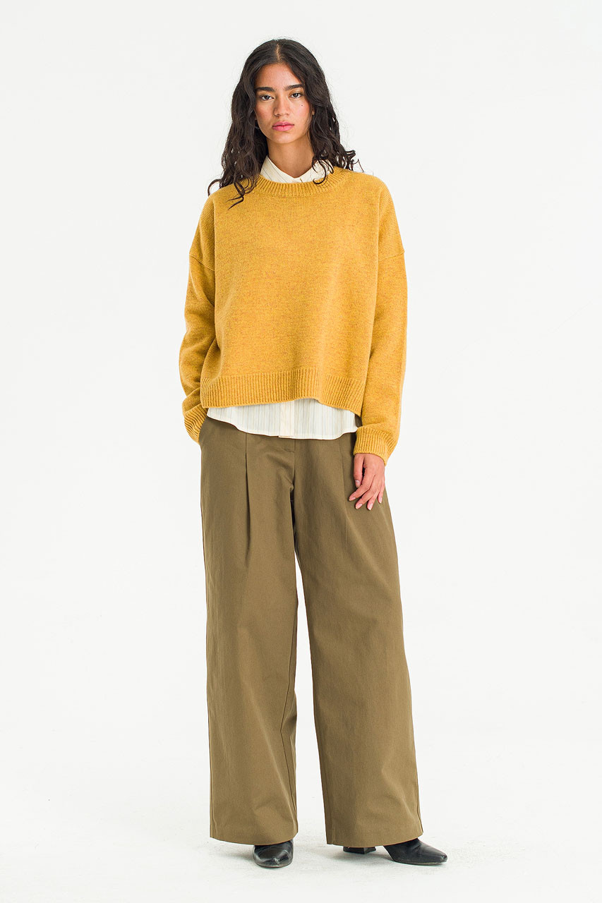 Boucle Round Neck Jumper, Mustard