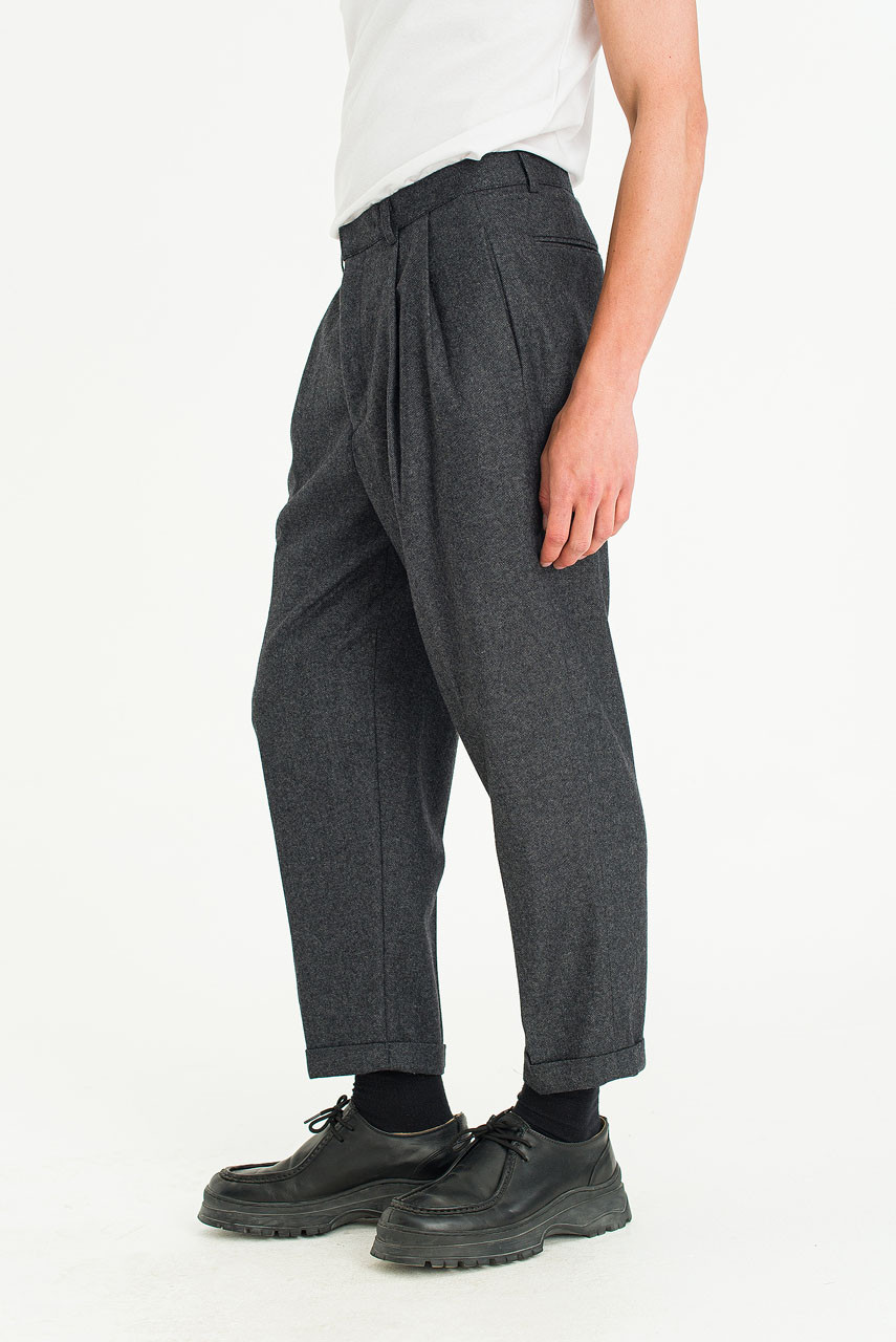 Menswear | Volk Wool Trousers, Charcoal