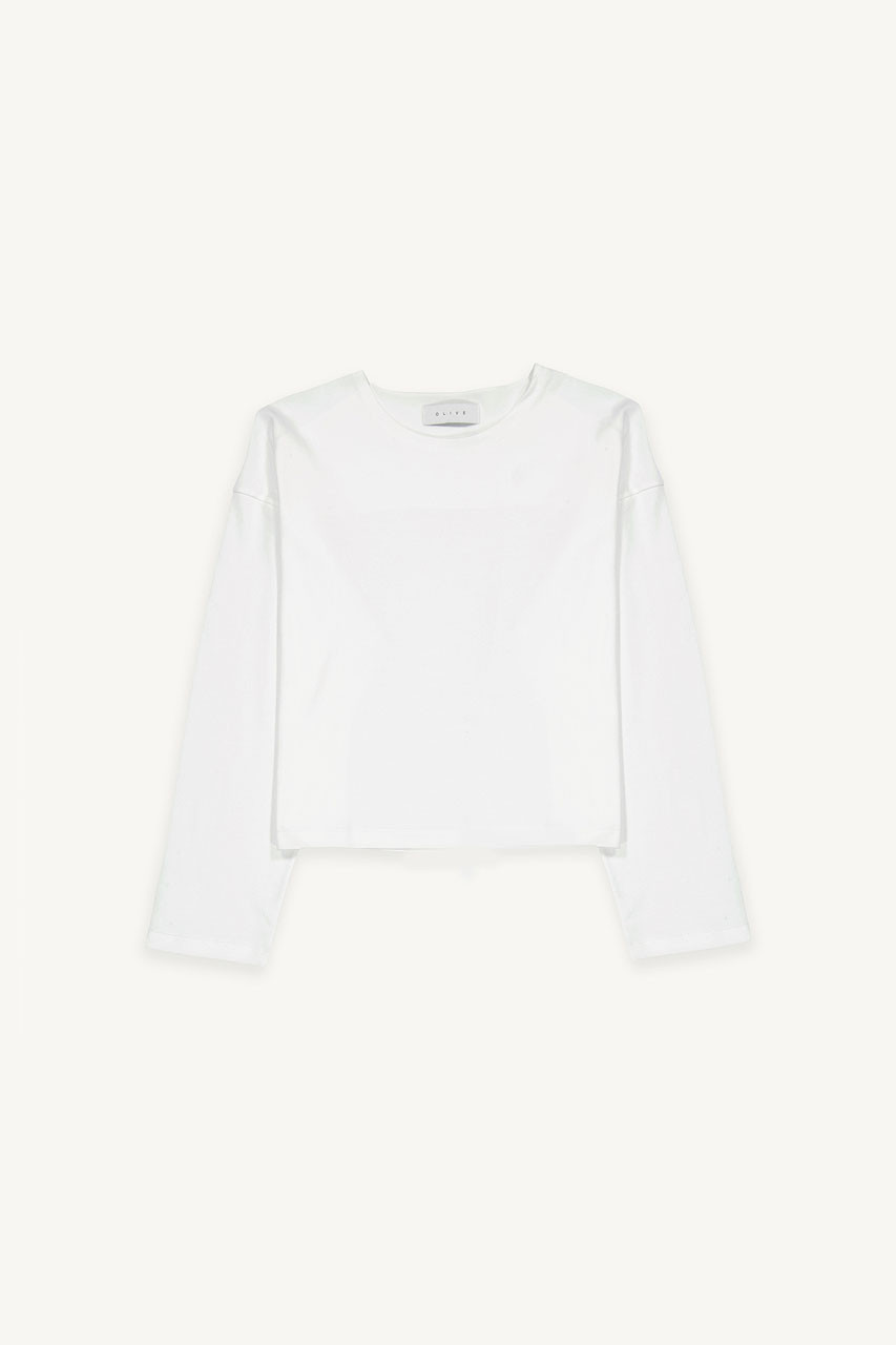 Cropped Cotton Tee, White