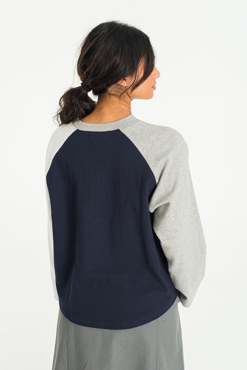 Colour Mix Raglan Tee, Navy