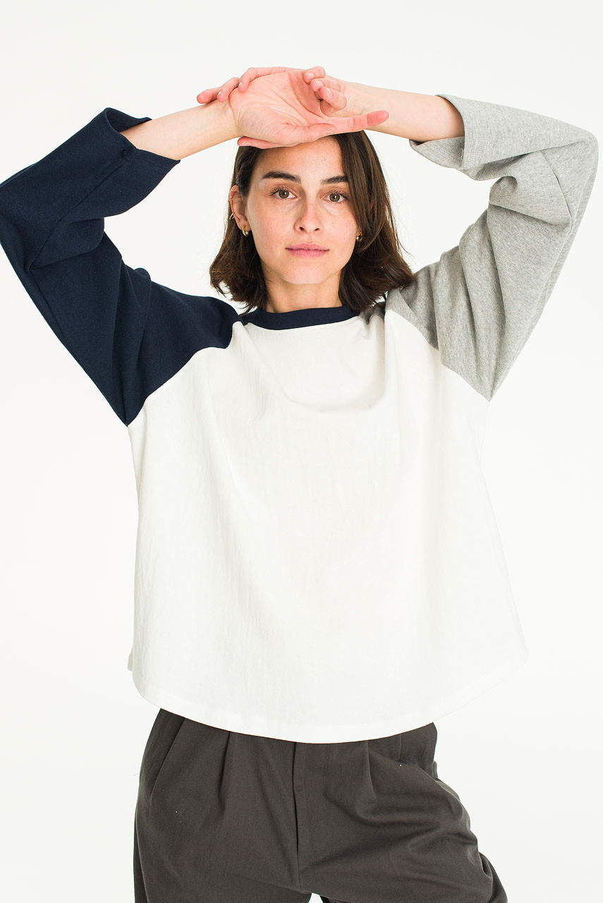 Colour Mix Raglan Tee, Ivory