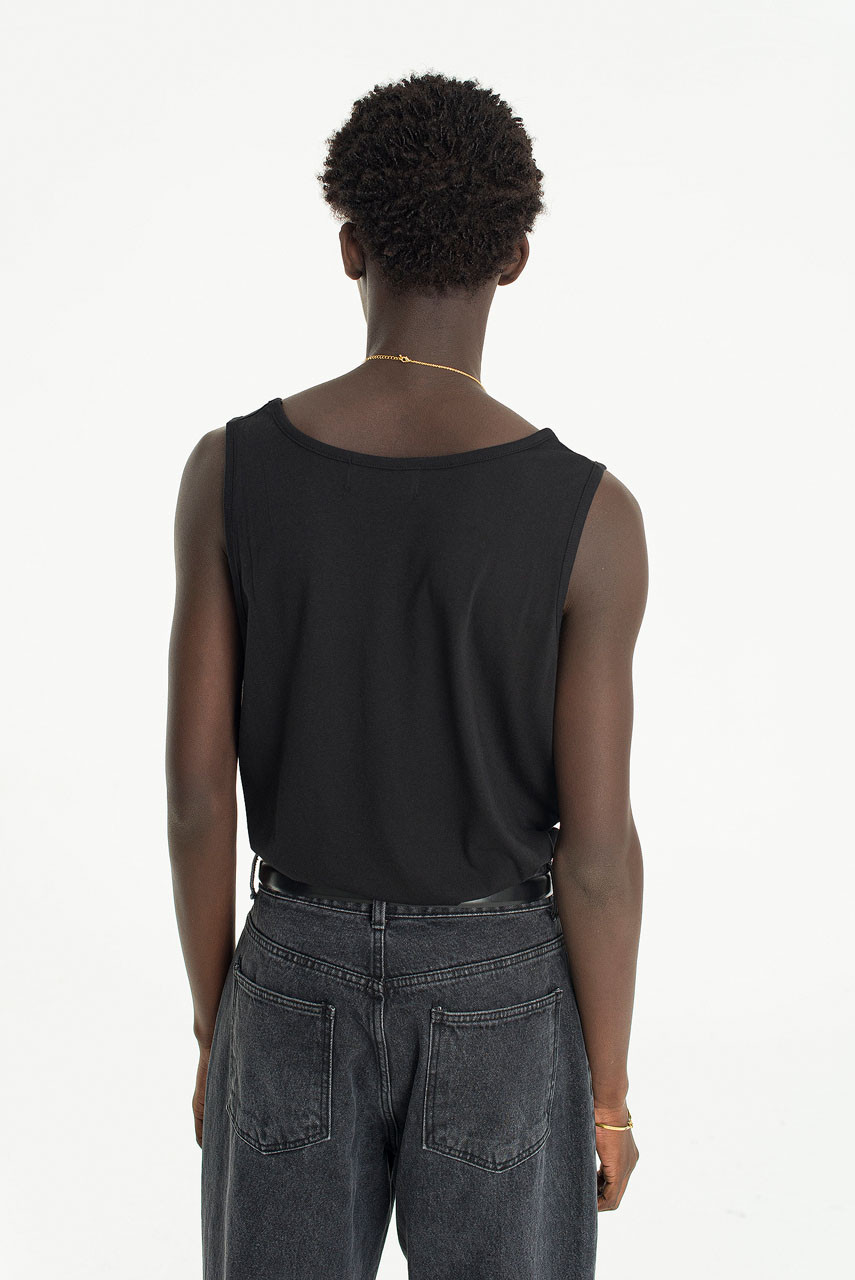 Menswear | Oversized Box Tank, Black