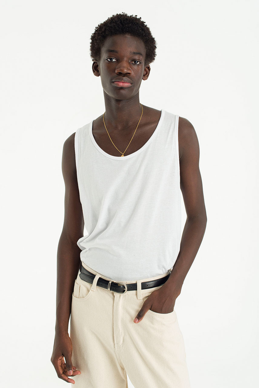 Menswear | Oversized Box Tank, White
