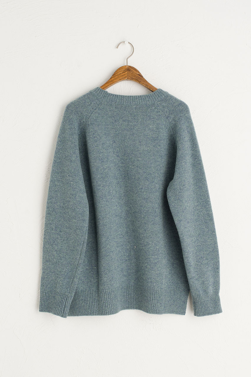 Unbalanced Crew Neck Knit, Topaz