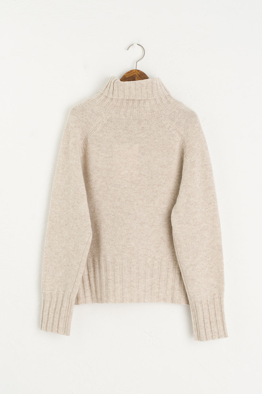 Simple Roll Neck Jumper, Oatmeal