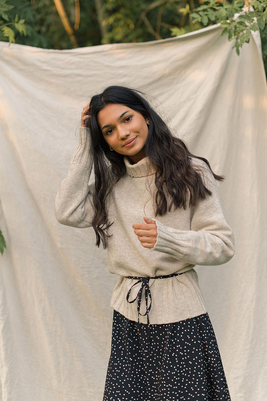 Simple Roll Neck Jumper, Oatmeal