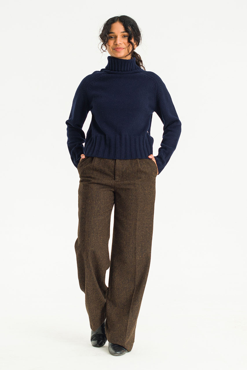 Simple Roll Neck Jumper, B.Navy