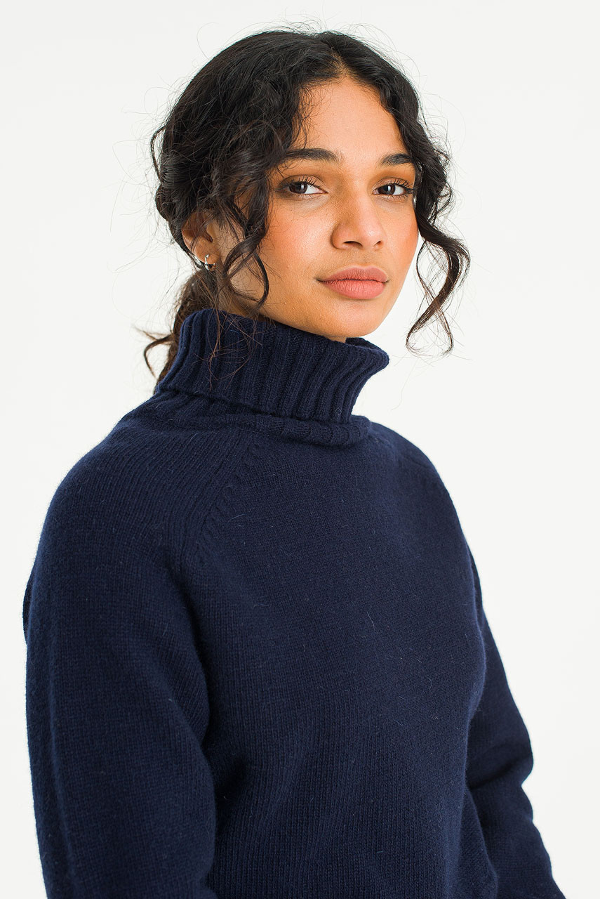Simple Roll Neck Jumper, B.Navy