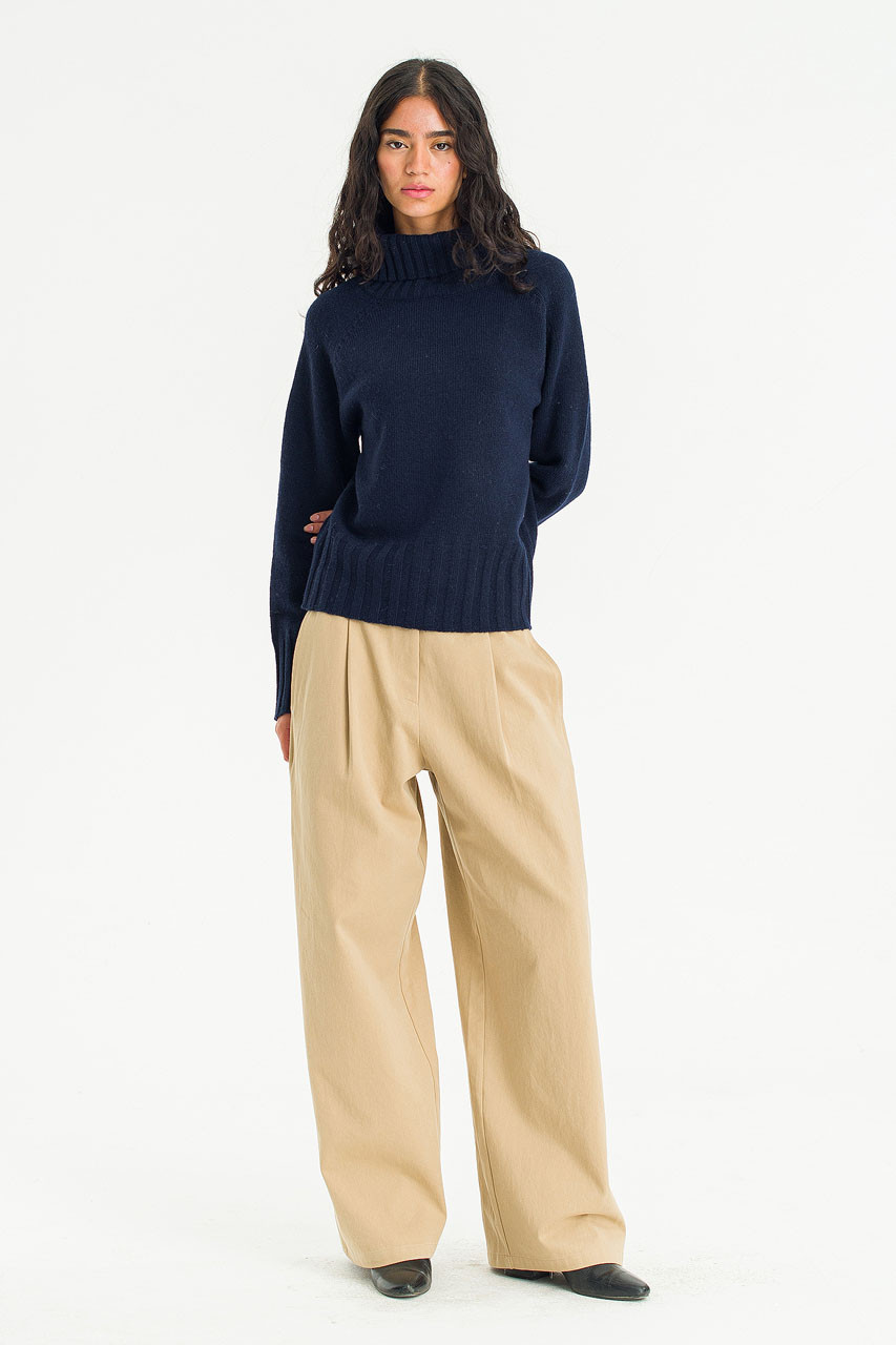 Simple Roll Neck Jumper, B.Navy