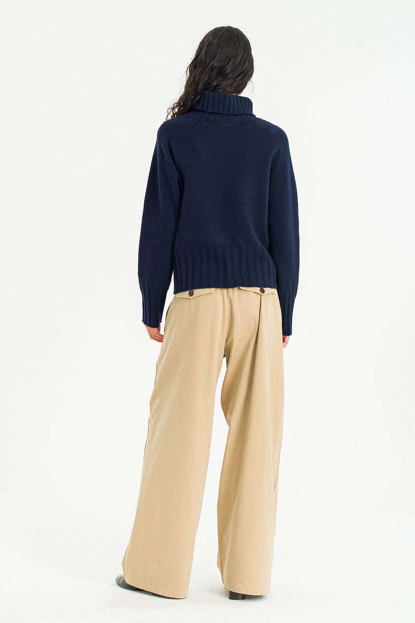 Simple Roll Neck Jumper, B.Navy