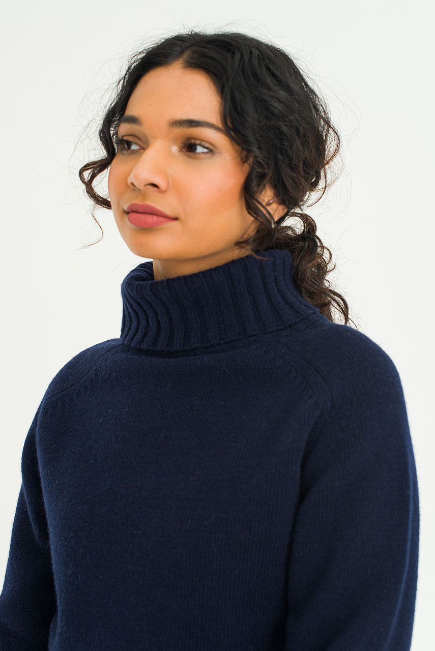 Simple Roll Neck Jumper, B.Navy