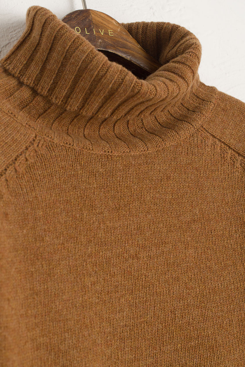 Simple Roll Neck Jumper, Camel