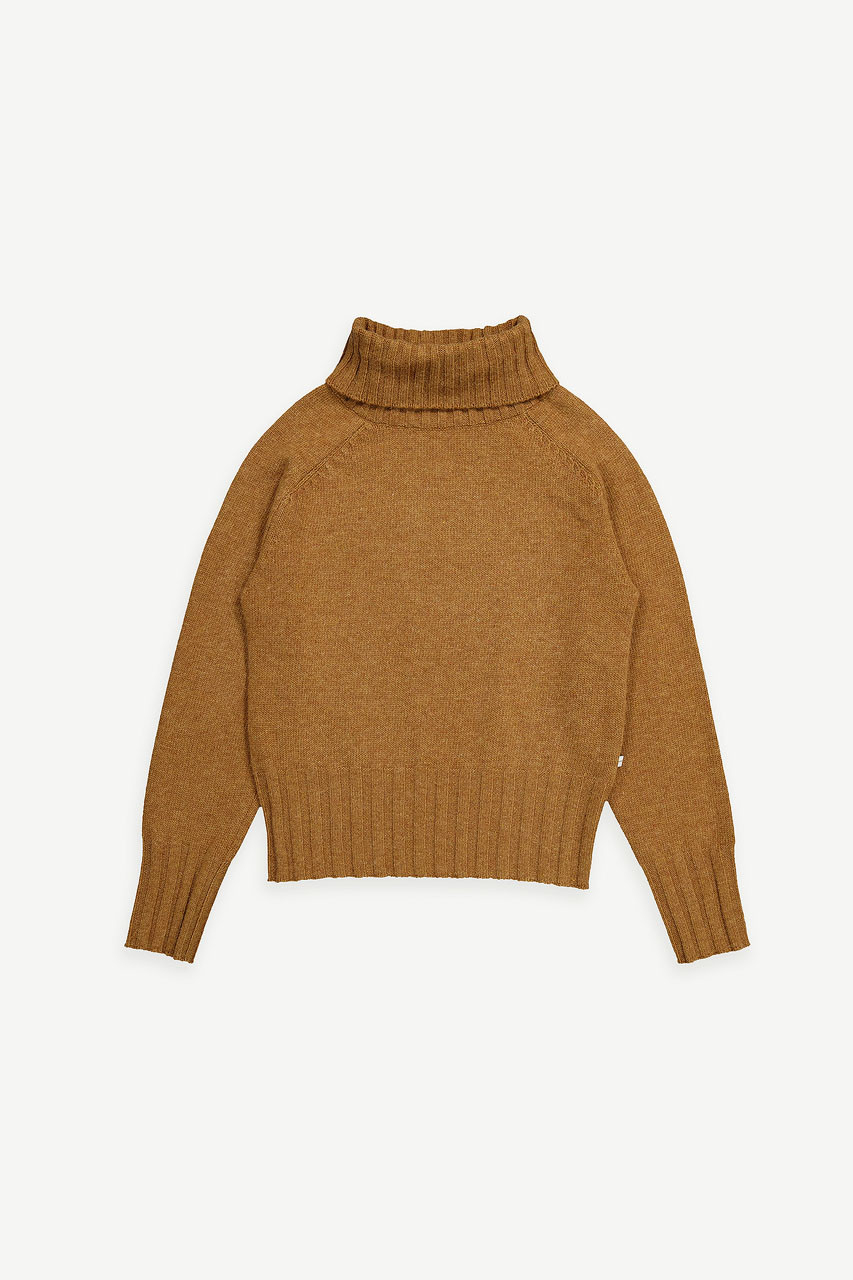 Simple Roll Neck Jumper, Camel