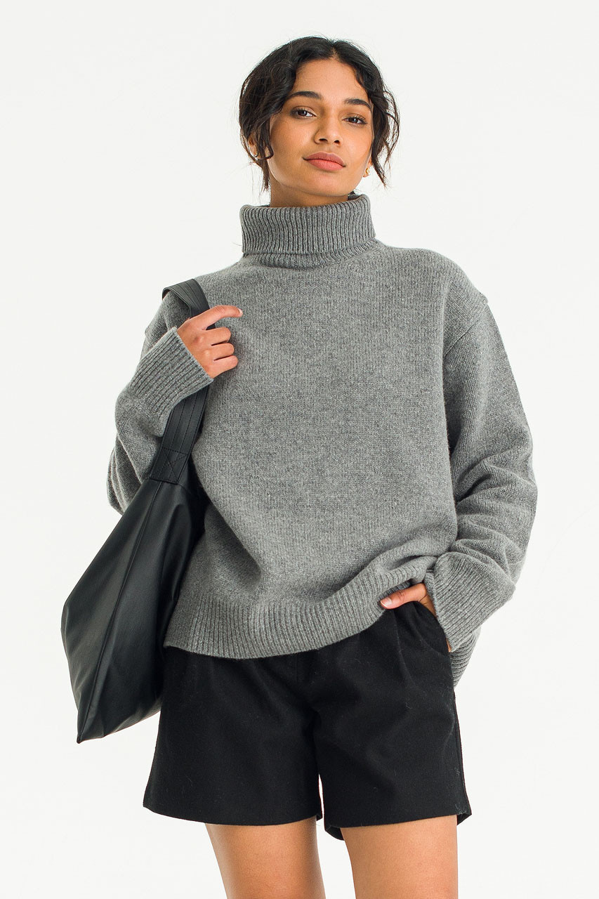 Jane Turtle Neck Jumper, Grey