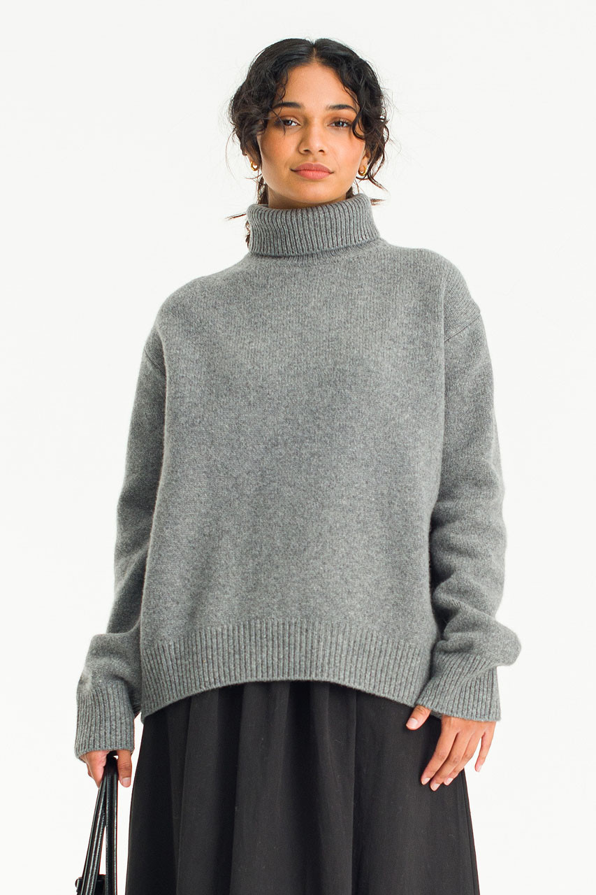 Jane Turtle Neck Jumper, Grey