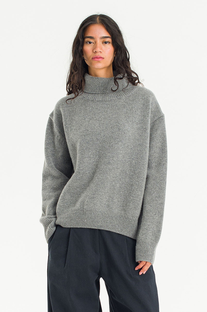 Jane Turtle Neck Jumper, Grey