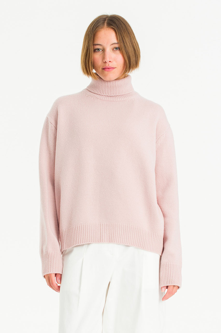 highneck knitone-piece ♡babypink Jane Turtleneck Jumper, Light Pink