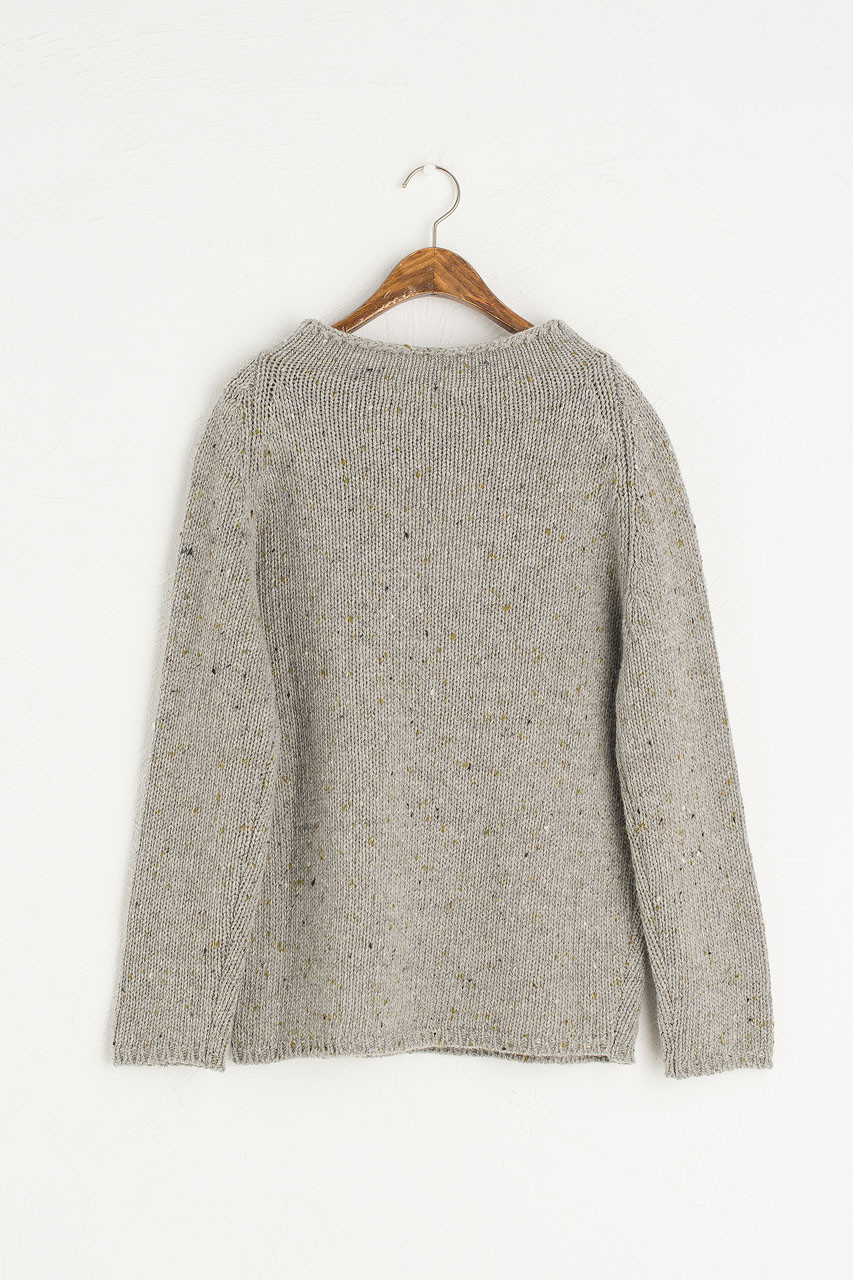 Flecked Fisherman Knit, Grey