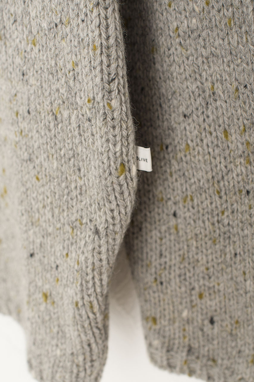 Flecked Fisherman Knit, Grey