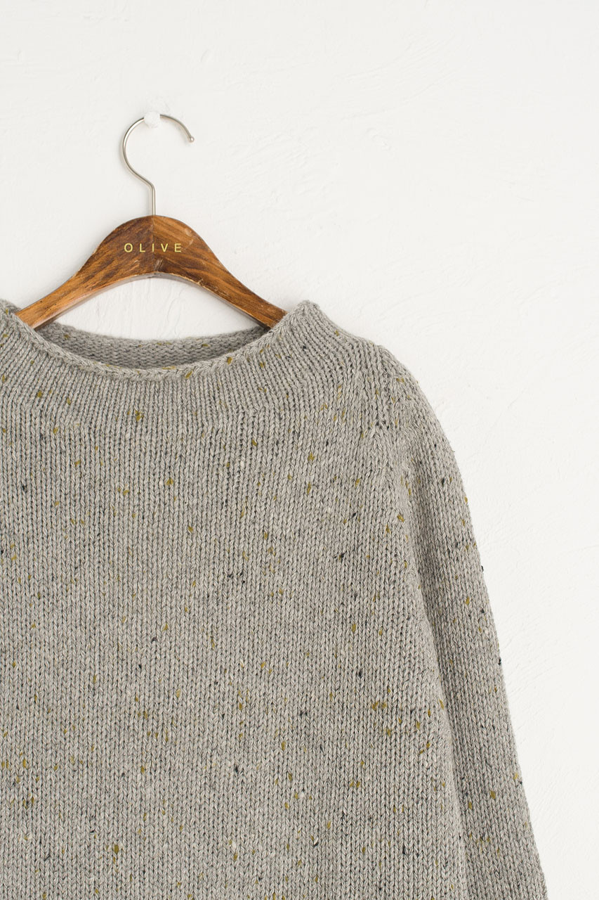 Flecked Fisherman Knit, Grey