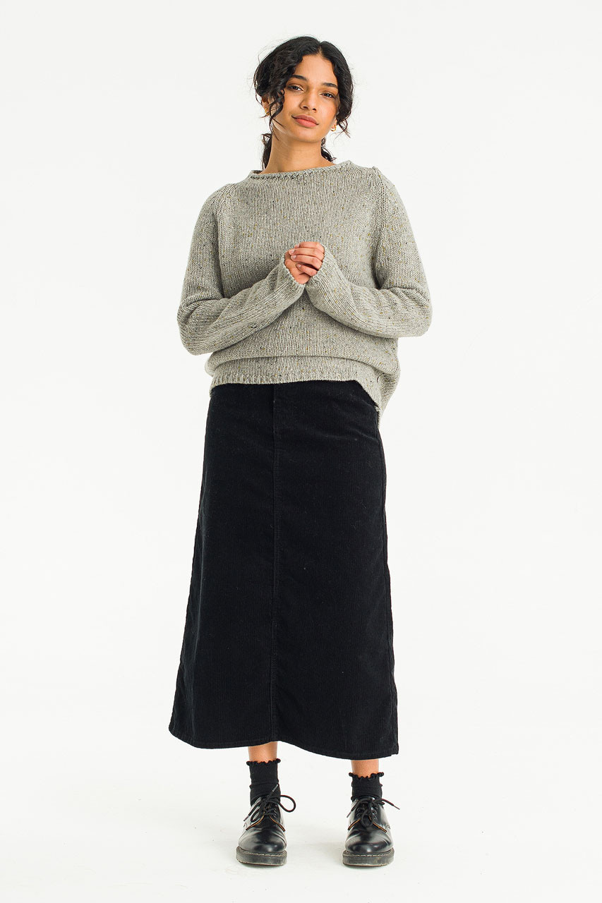 Flecked Fisherman Knit, Grey