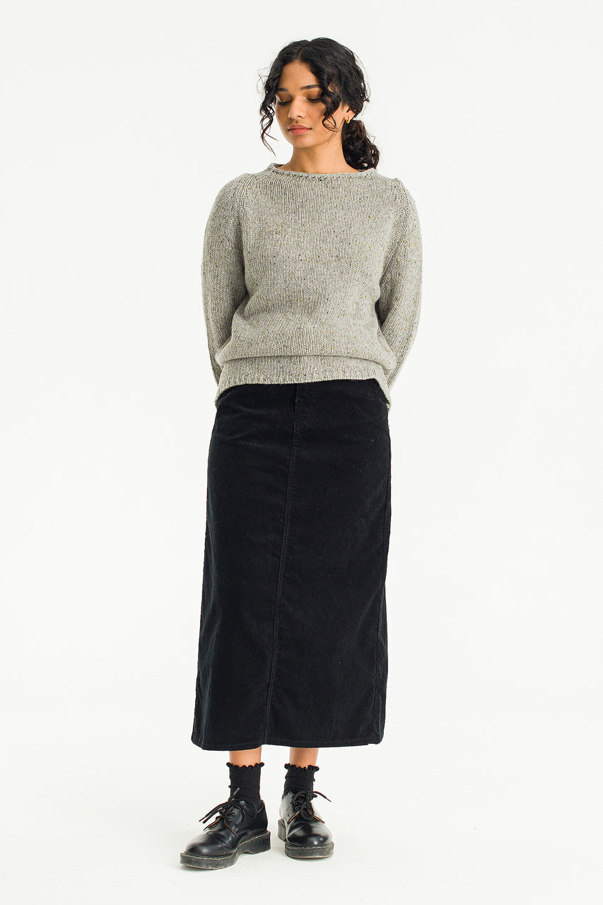 Flecked Fisherman Knit, Grey