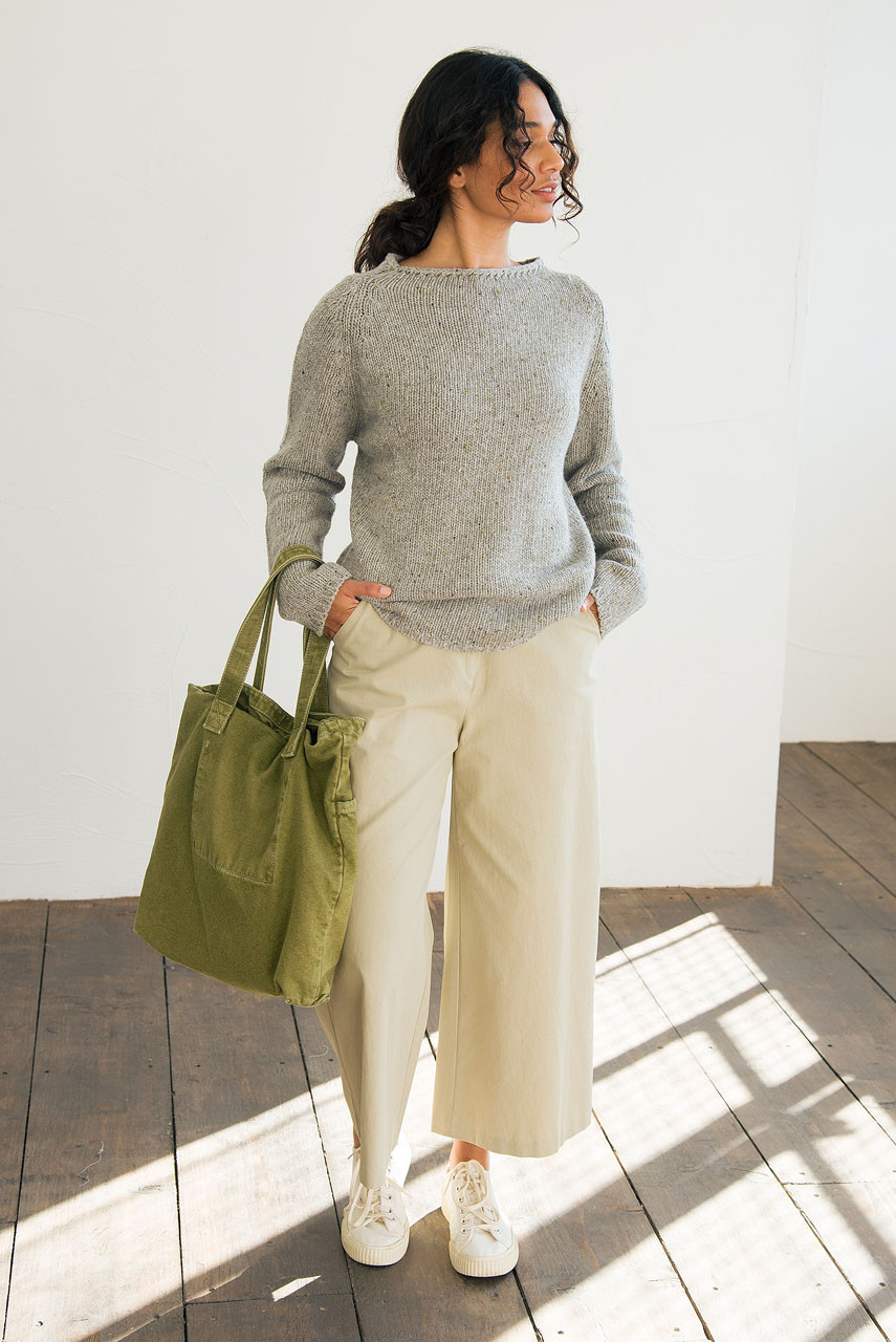 Flecked Fisherman Knit, Grey