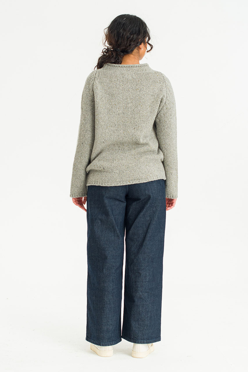 Flecked Fisherman Knit, Grey