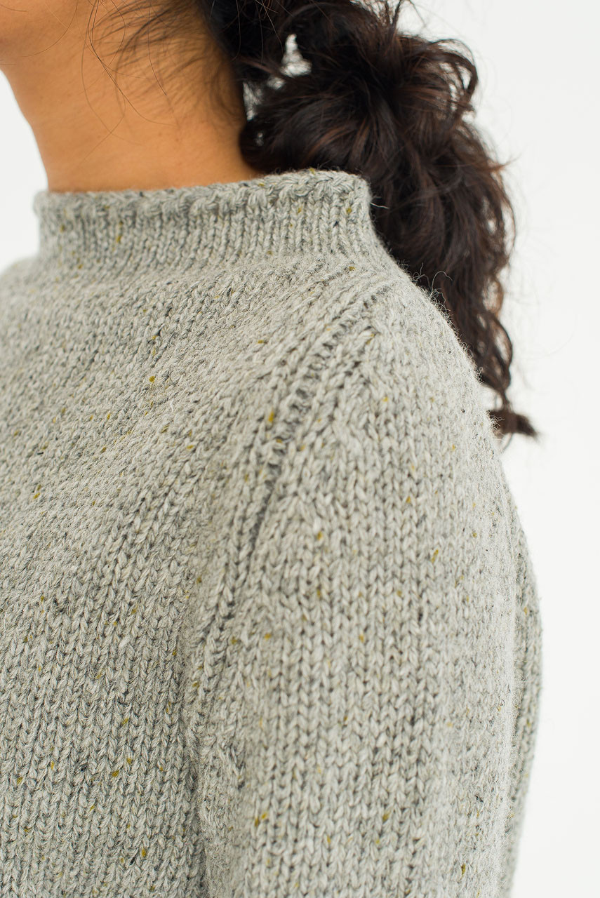 Flecked Fisherman Knit, Grey