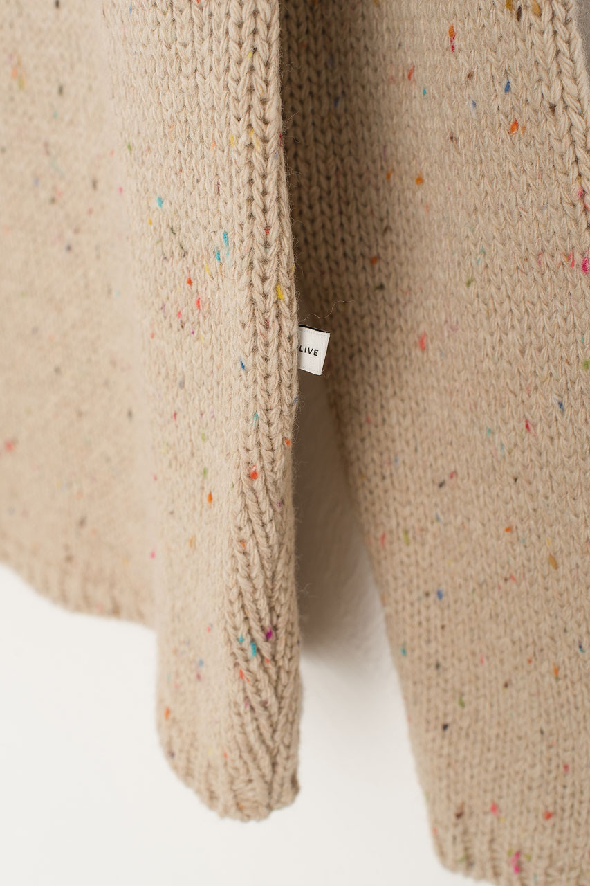 Flecked Fisherman Knit, Beige
