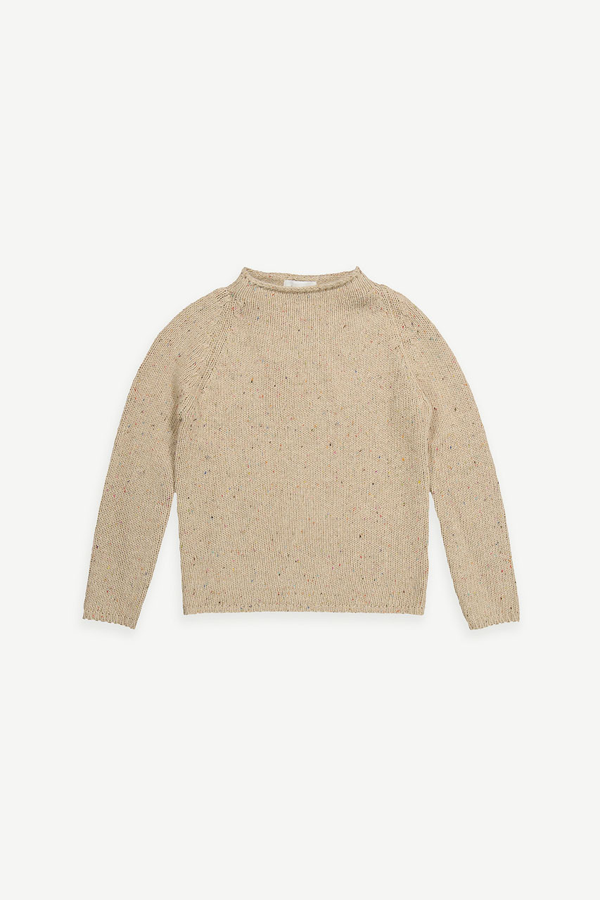 Flecked Fisherman Knit, Beige