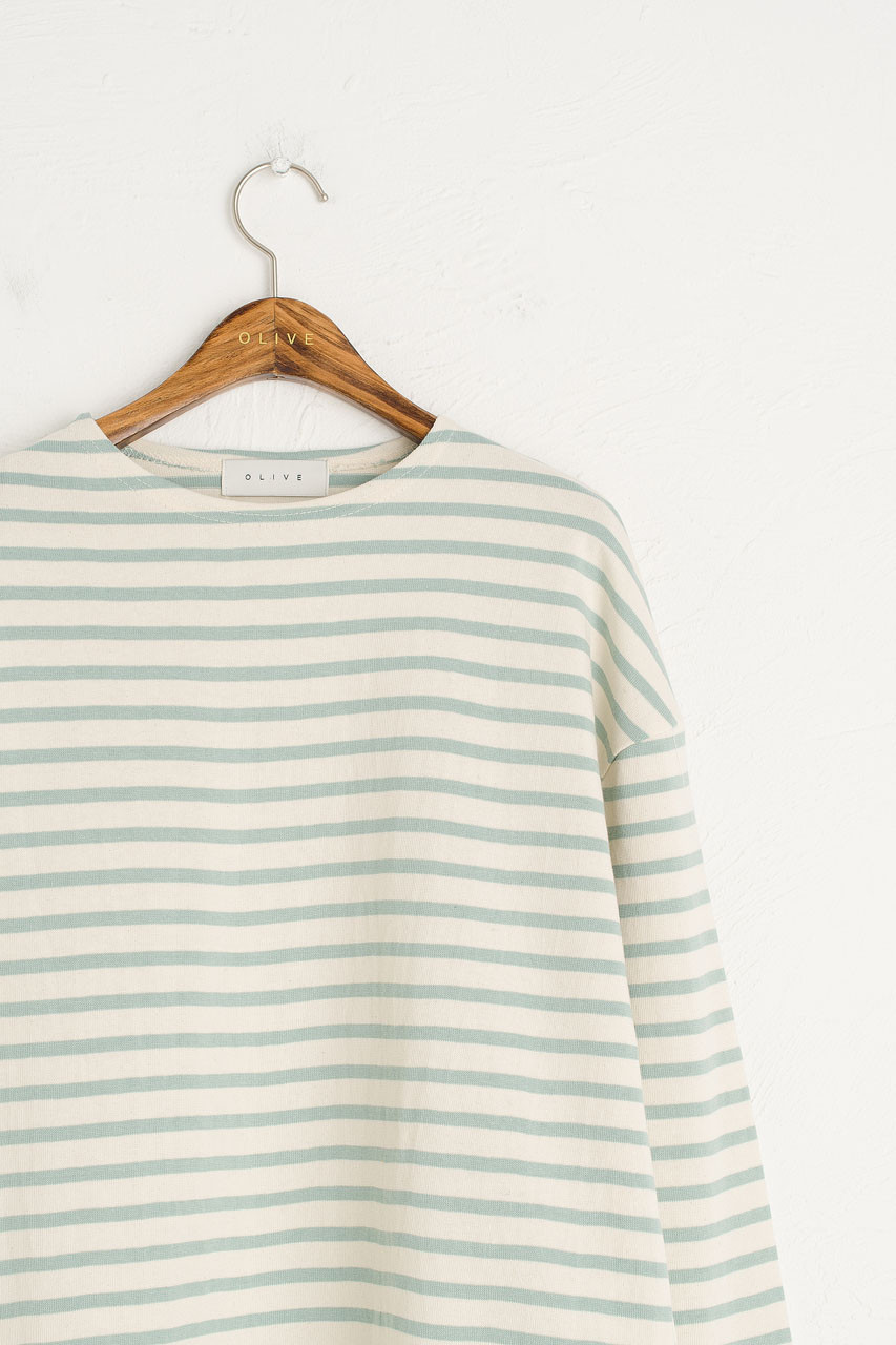 Pastel Stripe Tee, Mint