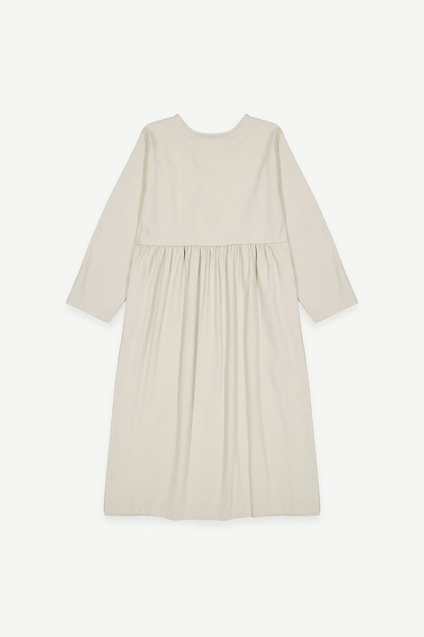 Ribbon Back Cotton Dress, Grey