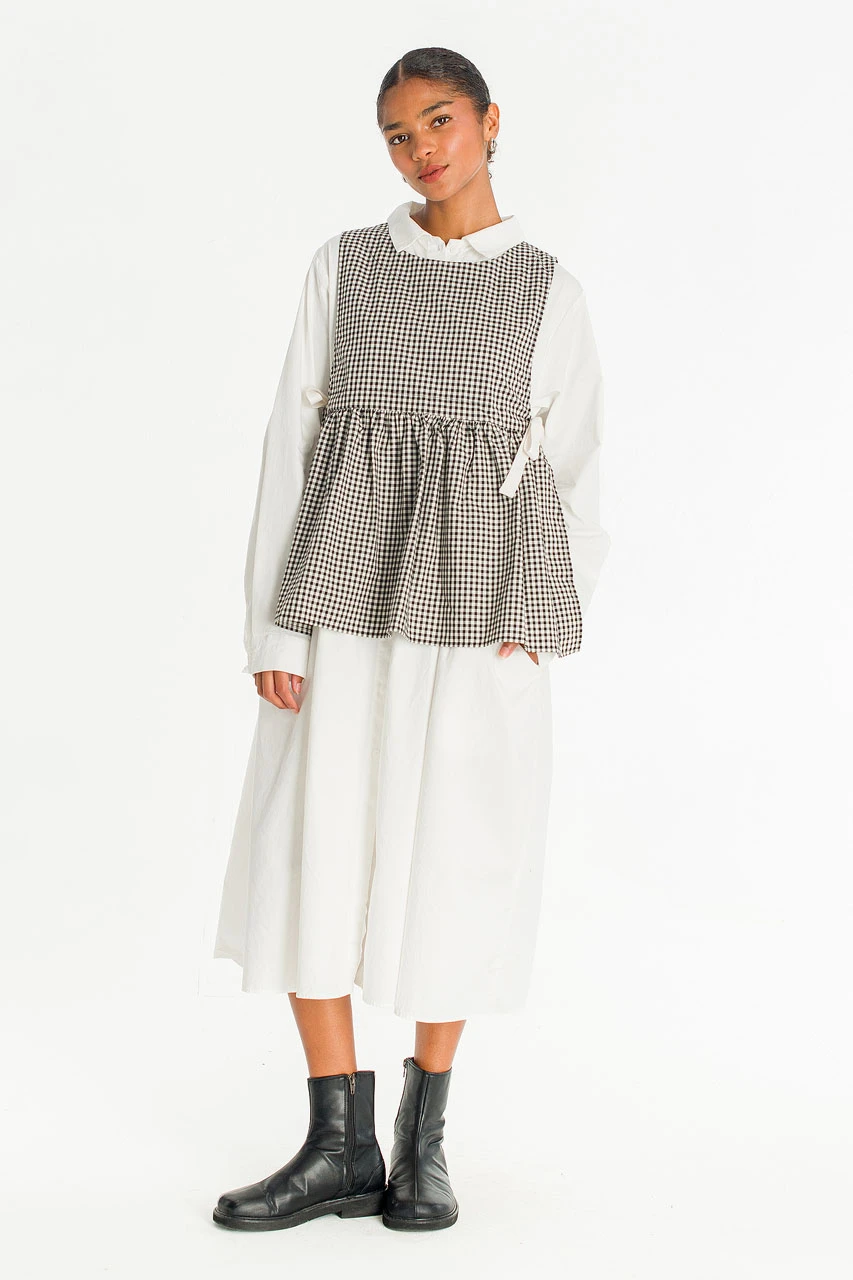 Faye Ribboned Vest, Black Gingham