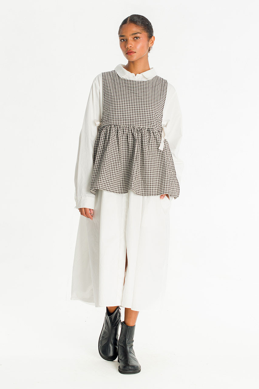 Faye Ribboned Vest, Black Gingham