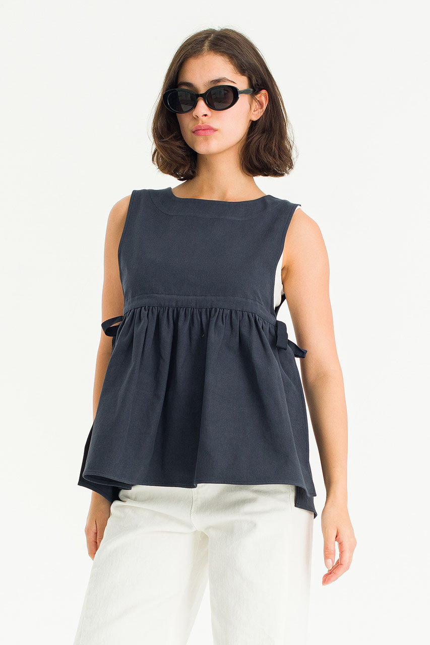 Faye Ribboned Vest, Navy