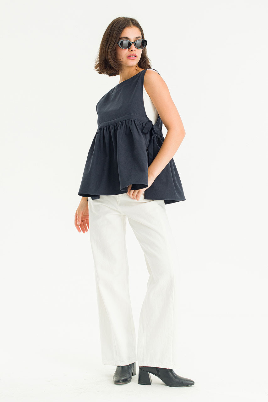 Faye Ribboned Vest, Navy